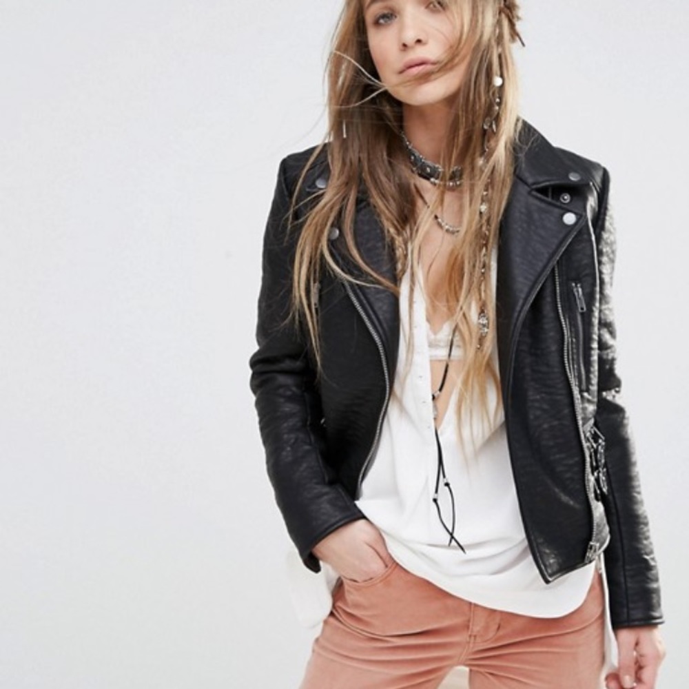 Free people vegan leather jacket